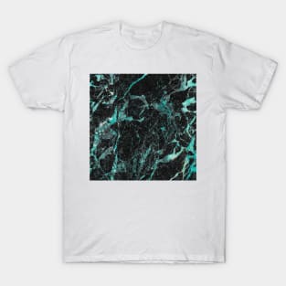 Dark marble and aqua T-Shirt